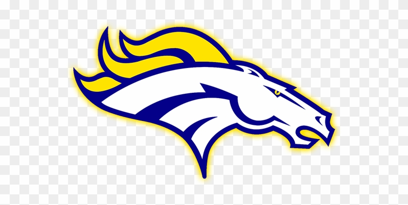 Bunche Middle School - Broncos Black And White #619743