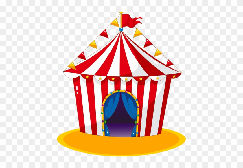 Vector Of A Circus Tent Beside A Ring Of Fire - Carnival Circus Tent Png #620789