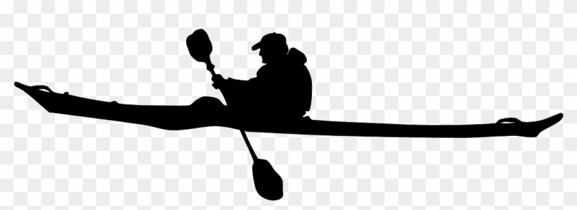 Boat, Kayak Man Active Boat Paddle Kayaking Spor - Canoe Silhouette Png #622664