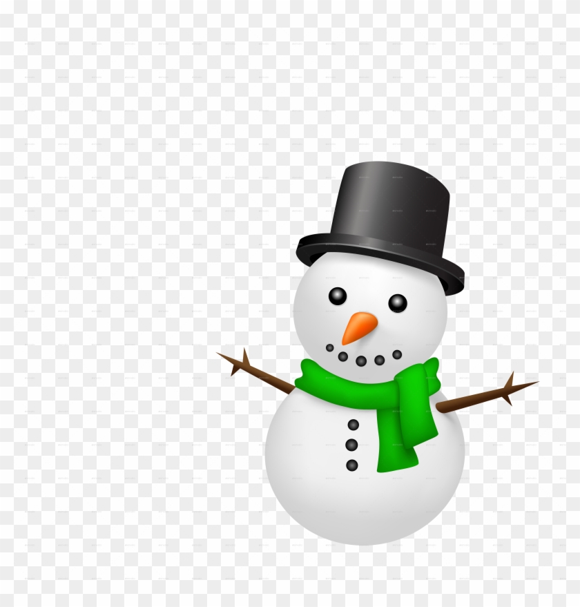 Snowman On Snow Background - Cartoon #629193