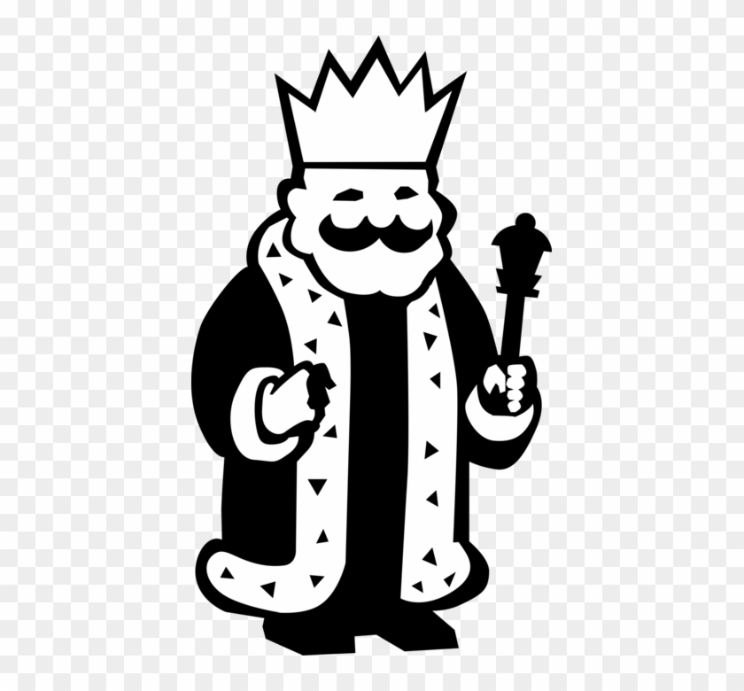 Vector Illustration Of Monarch Or Royalty King With - Illustration #629260
