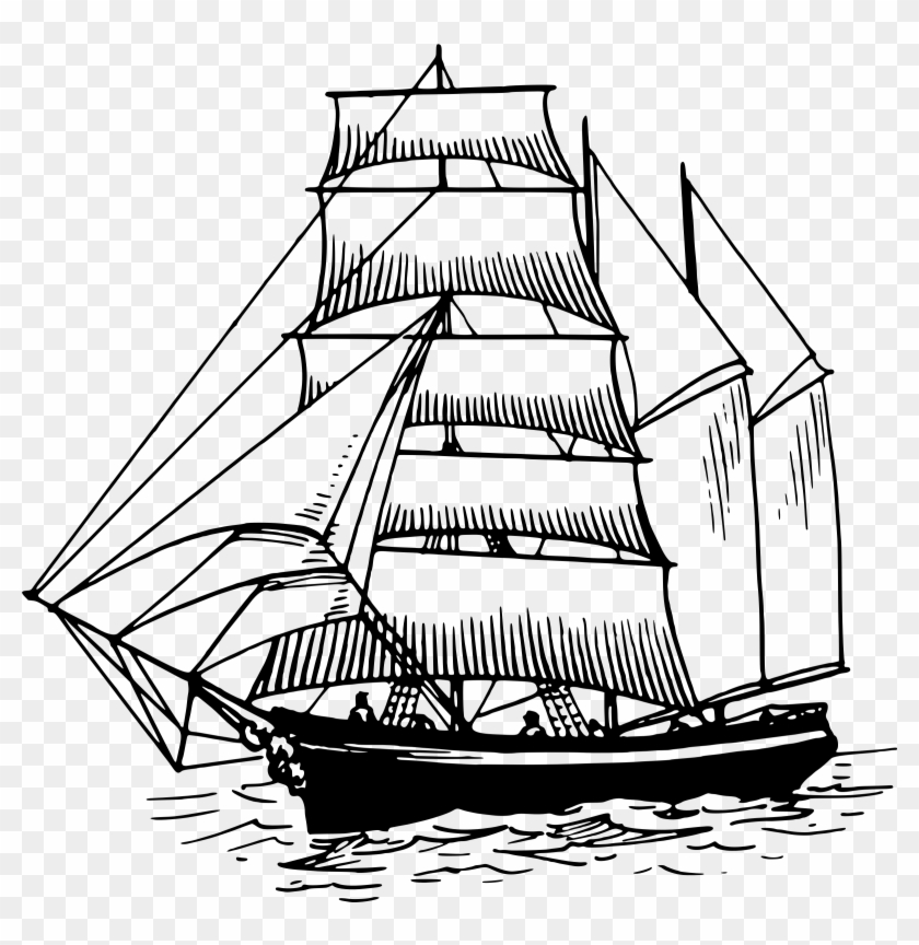Big Image - Yatch Clipart Black And White #629342