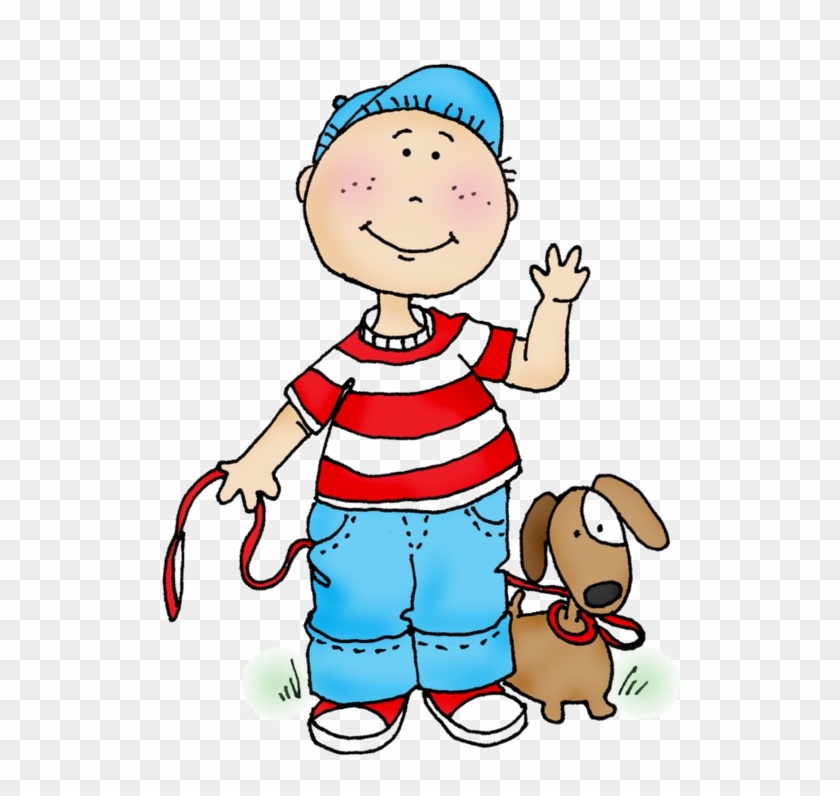 Boy Clipart - Boy Holding Puppy Clipart #633060