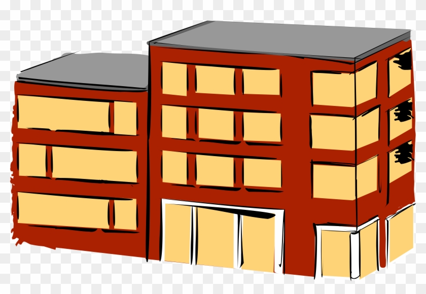 Apartment Complex Clipart Condo Pencil And In Color - Flat Clipart #112056