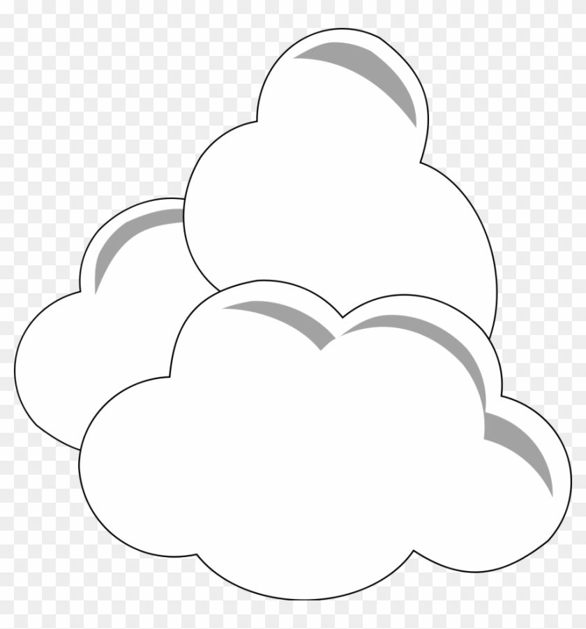 Simple Clouds Png Images - Comulus Clouds Clipart Black And White #114325