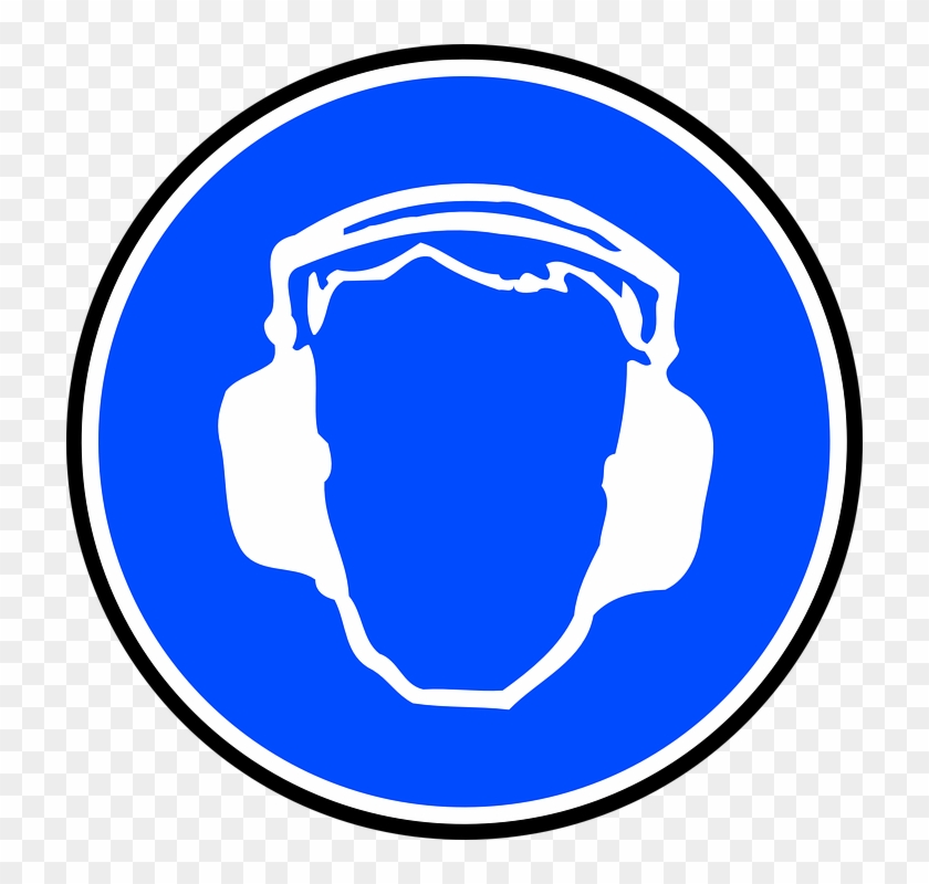 Sign, Blue, Symbol, Safety, Cartoon, Signs, Symbols - Safety Ear Plugs Sign #115980