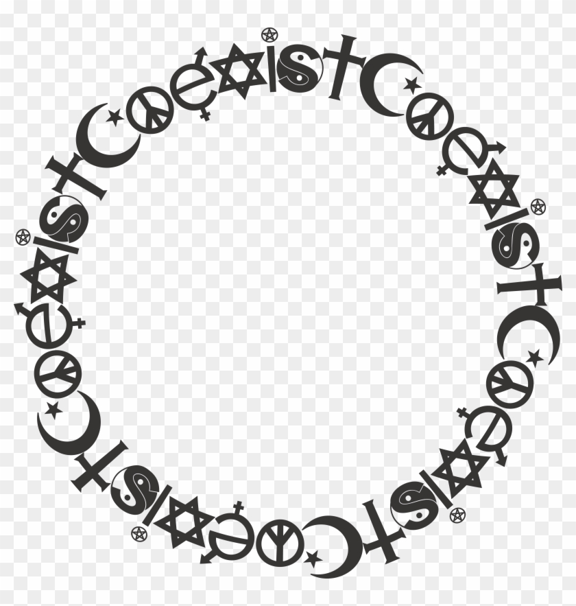 Free Clipart Of A Coexist Round Frame - Coexist Retro Trucker Hat - Embroidery #118006