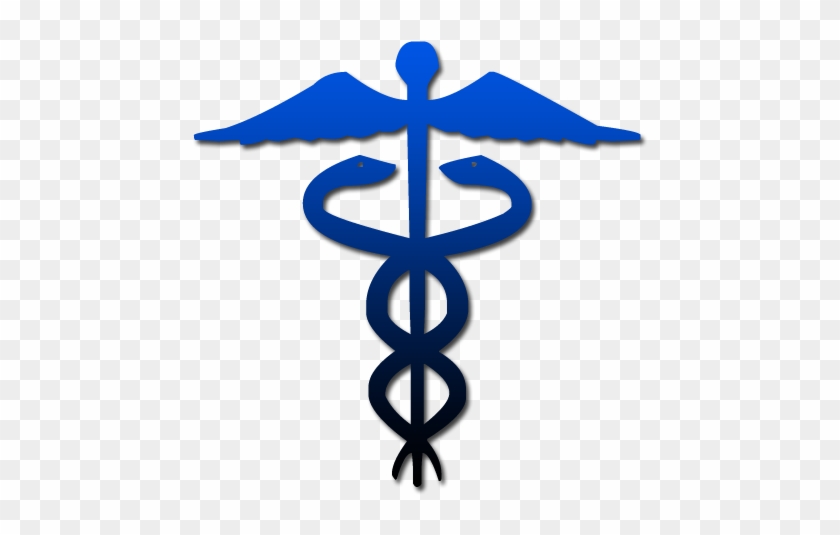 Caduceus Symbol Blue Gradient Clip Art - Rod Of Asclepius #118350