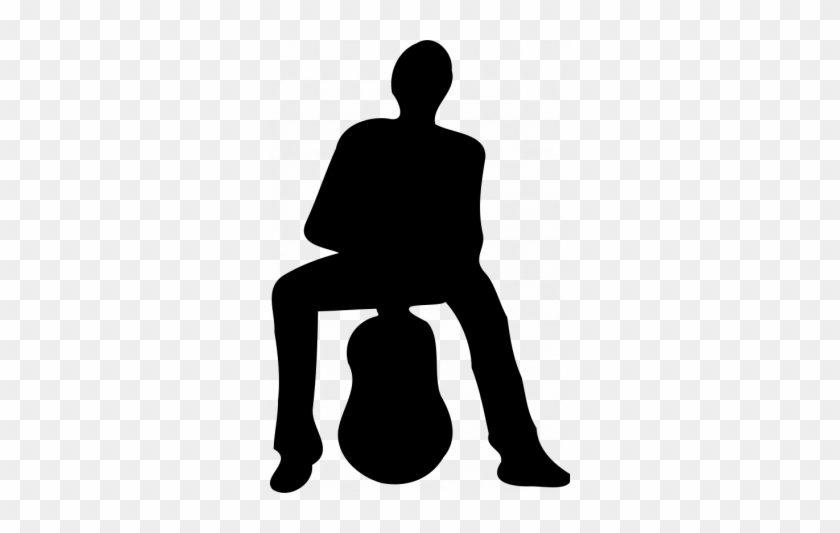 Grafika Wektorowa Sylwetka Czå‚owieka I Gitara Grafika - Sitting Person Silhouette Png #118815