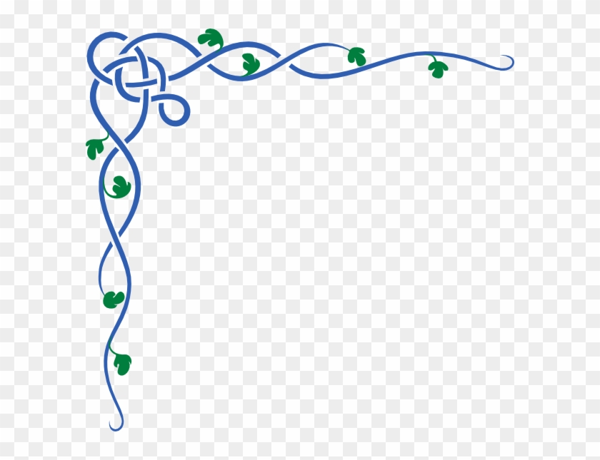 Swirls Clipart - Green Corner Border Design #119437