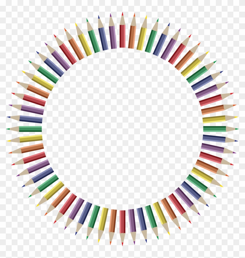 Free Clipart Of A Frame Of Colored Pencils - Keybd Min Big Rectangle Car Magnet #120633
