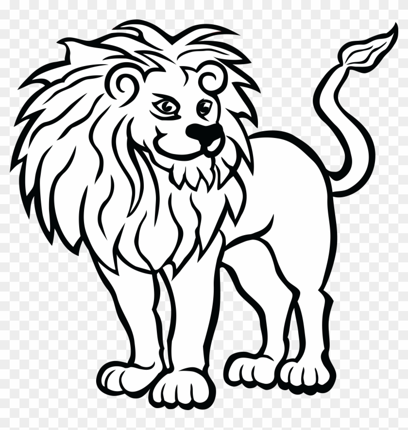 Free Clipart Of A Lion - Zoo Animals Coloring Pages #120650
