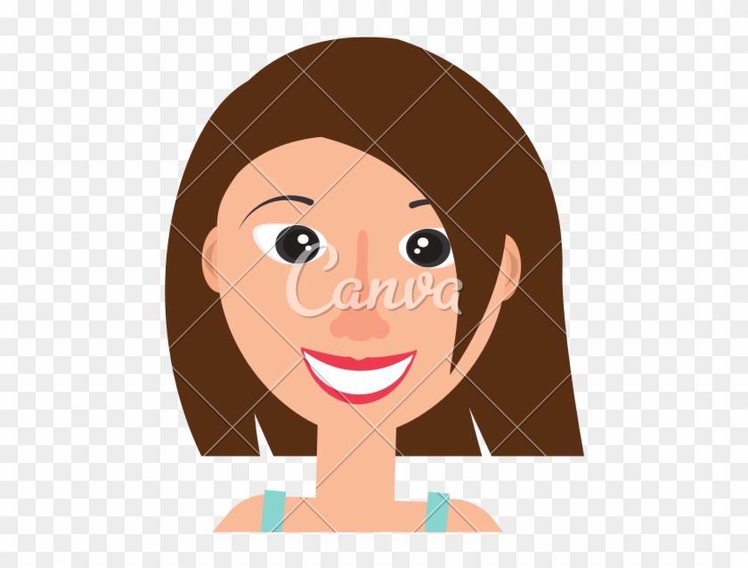 Happy Woman Face Cartoon - Cartoon #636709