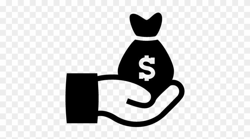 Dollars Money Bag On A Hand Vector - Give Money Icon #638118