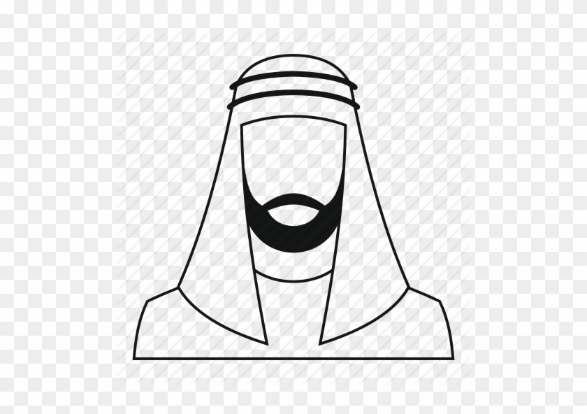 Kuwait Man Vector - Arab Man Vector Outline #639088