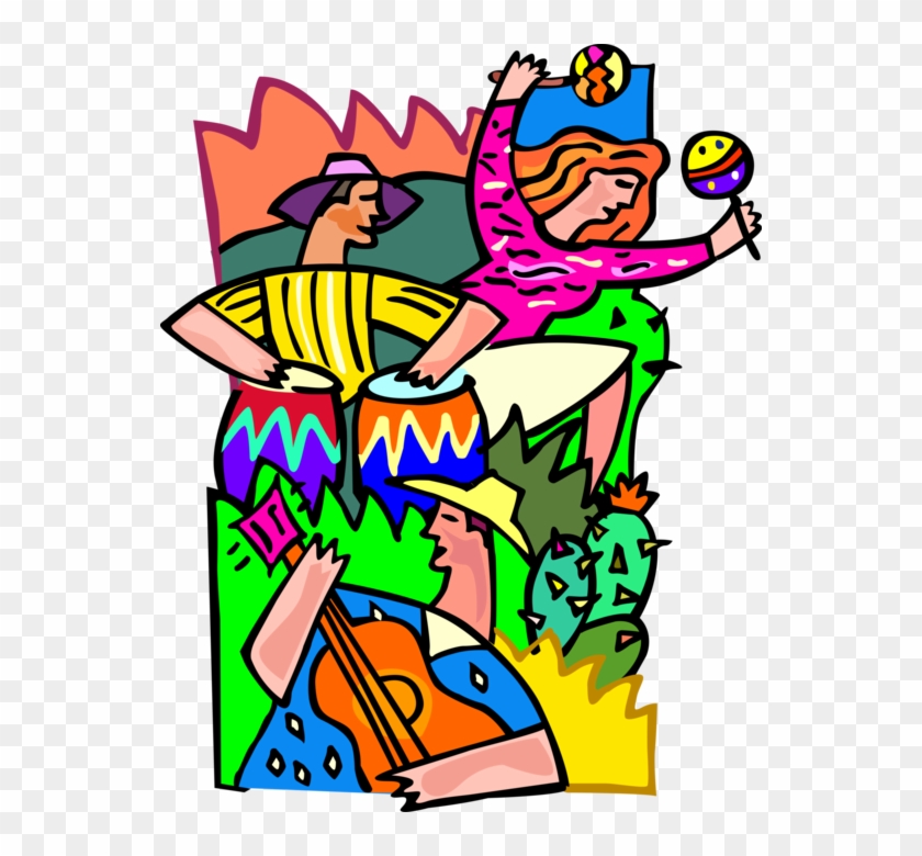 Vector Illustration Of Summer Beach Party With Partygoers - Vector Illustration Of Summer Beach Party With Partygoers #639549
