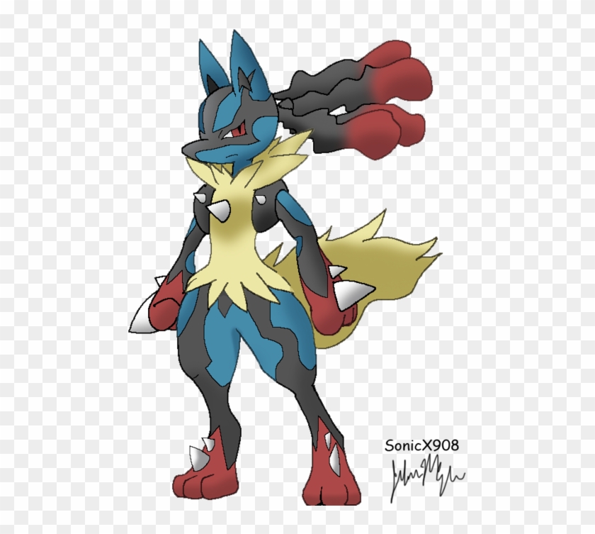 Megalucario Drawing By Sonicx908 On Deviantart - Cartoon #639847