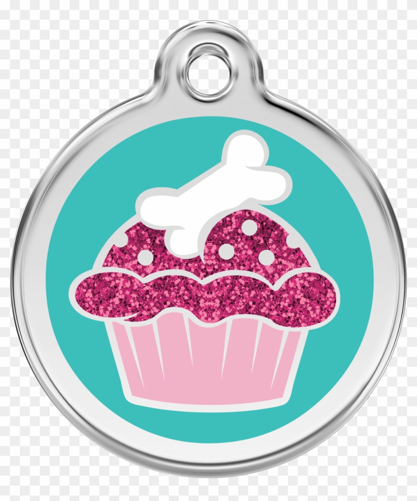 Xccam, 9330725045323, Image - Medaille Chien Gravee 38 Mm Motif Cupcake Scintillant #640328