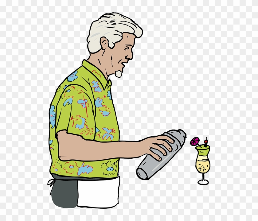 Mix, Cartoon, Alcohol, Blend, Serve, Bartender, Liquor - Bartender Clipart #640797