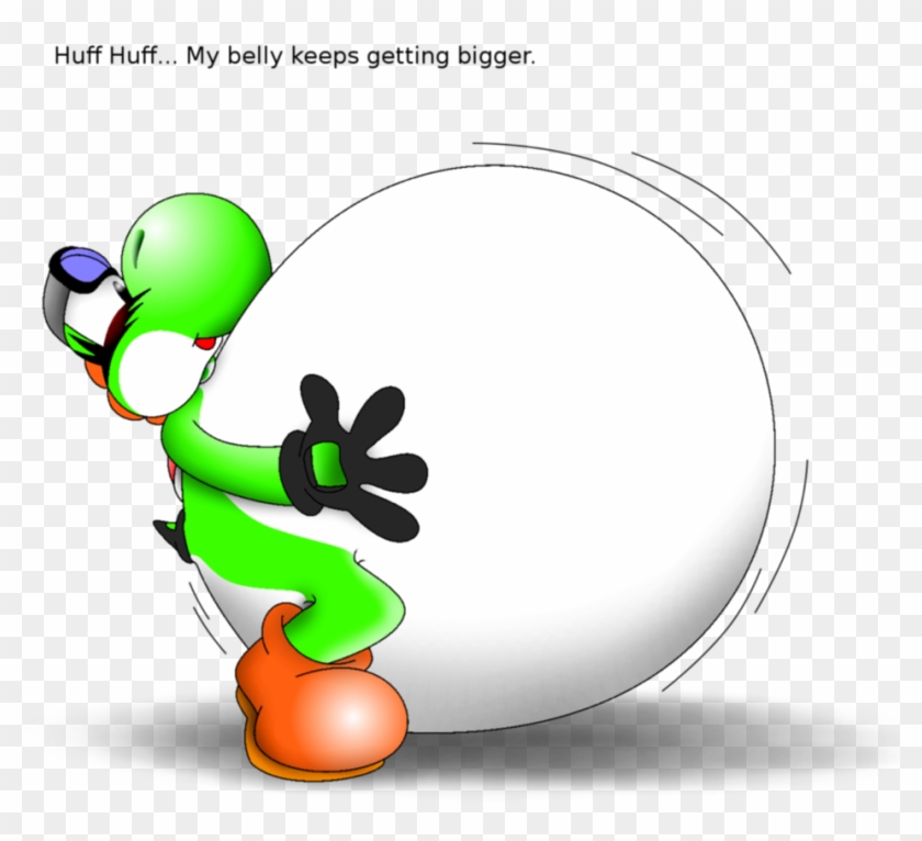 Fat Yoshi Belly Inflation Clipart - Look The Yoshi Inflation #646833