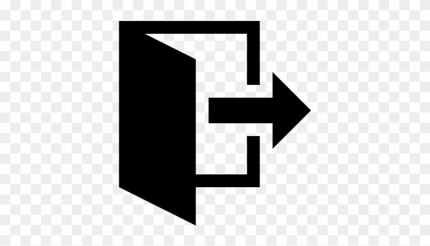 Door Exit With Arrow To The Right Vector - Exit Icon #654079