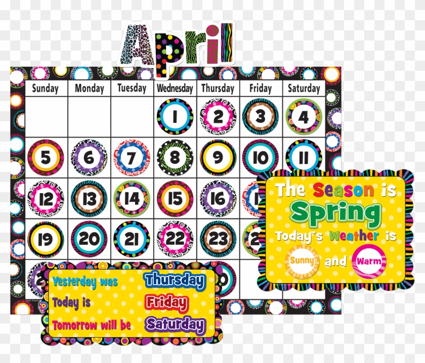 Fancy Circles Calendar Bulletin Board Display Set - Bulletin Board Calendar Sets #656204