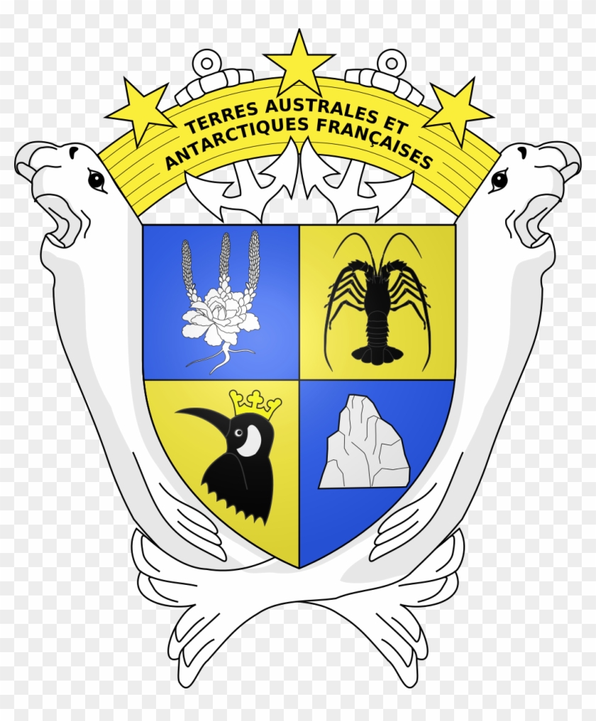 Coat Of Arms Of The French Southern And Antarctic Lands - Plaque Immatriculation Outre Mer #656879