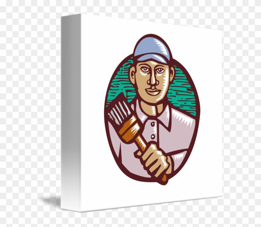 Shopbozz House Painter Paintbrush Woodcut Linocut T-shirt #657101