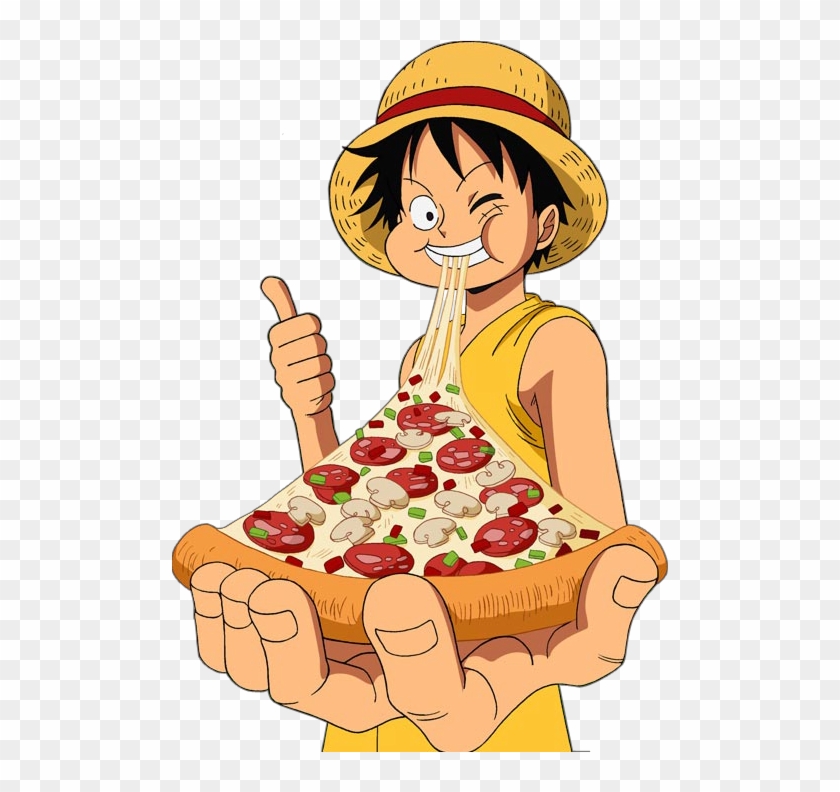 Where Did I Leave Off In One Piece I Think It Was The - Luffy Eating Pizza #657674