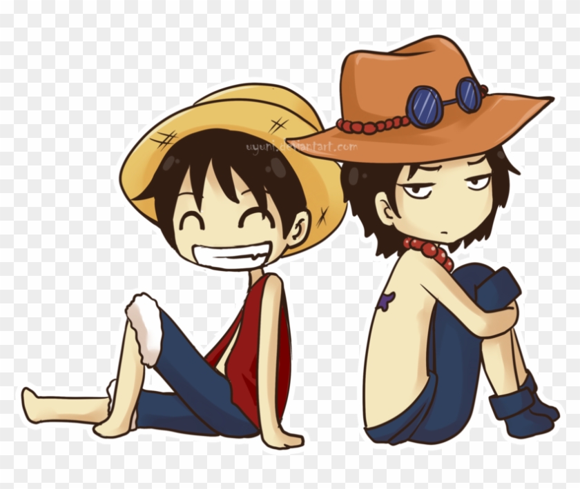 Luffy Portgas D - Chibi Luffy And Ace #657719