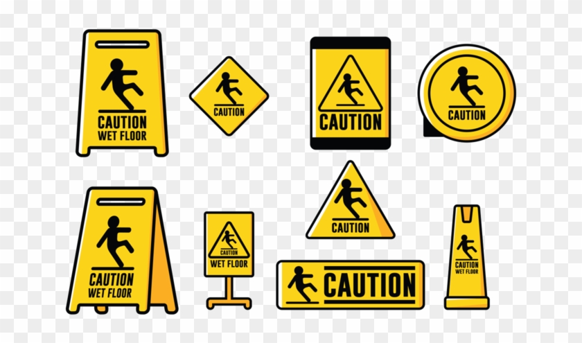 Vector Sign Caution Wet Foor - Señales Para Piso #658296