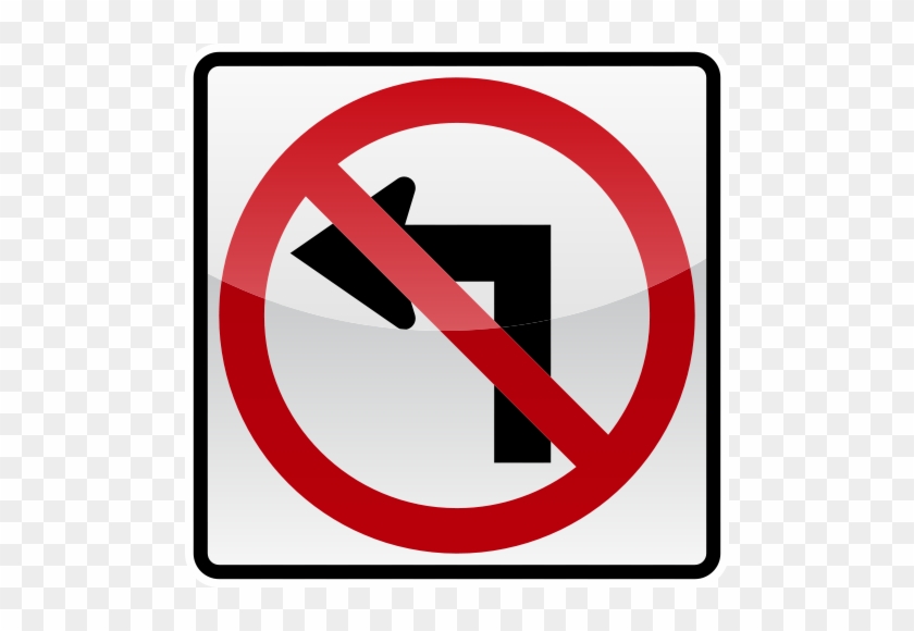 No Left Turn Sign - No Left Turn Sign #662206