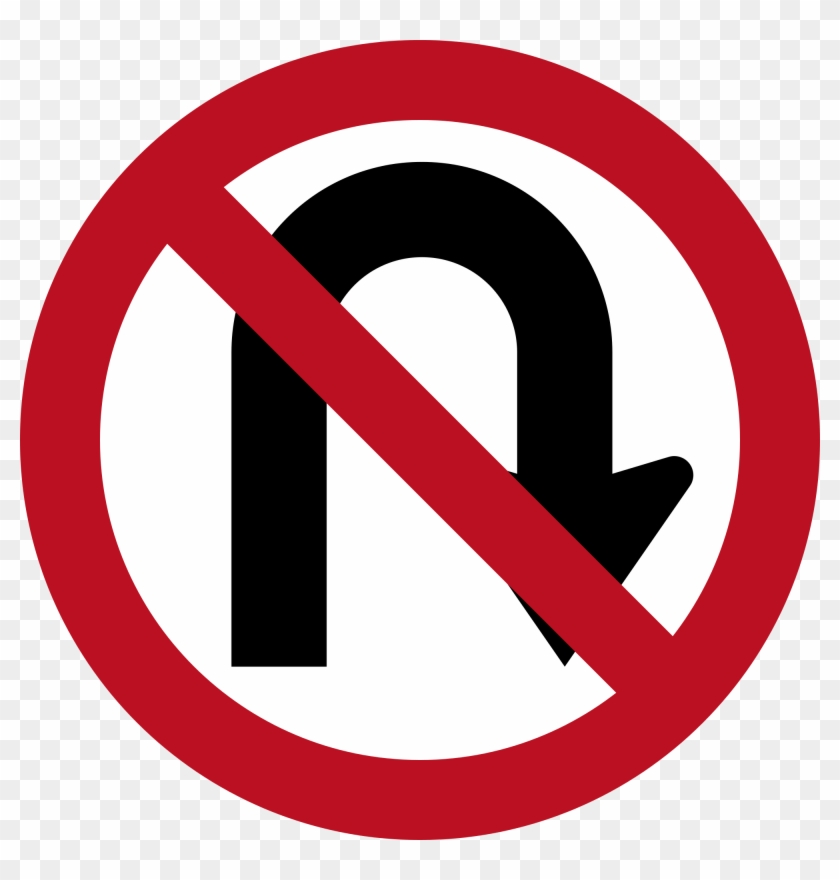 Open - No U Turn Sign Board #662223