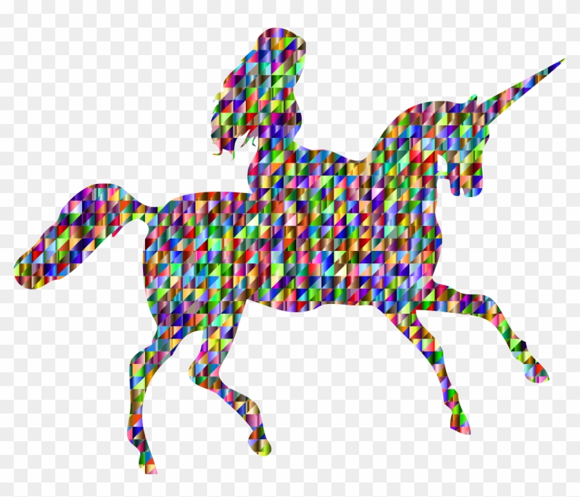 Triangular Woman Riding Unicorn - Unicorn Riding A Horse #662783