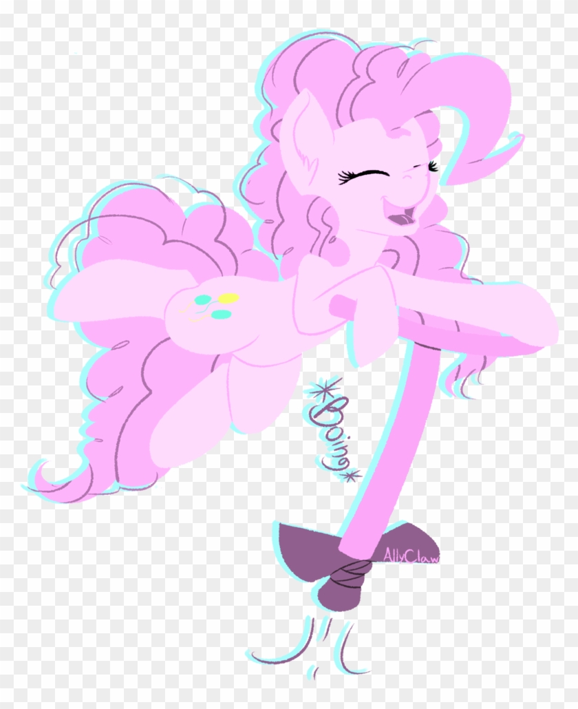 Allyclaw, Bouncing, Pinkie Pie, Pogo Stick, Safe, Smiling, - Cartoon #664334