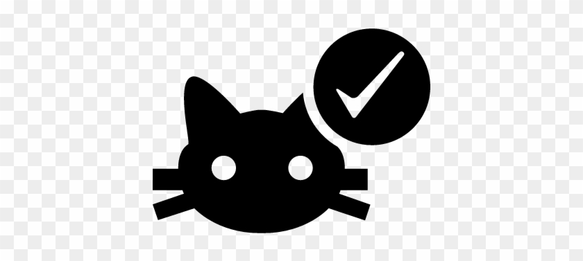 Cat Face With Verification Mark Vector - Cat #665022