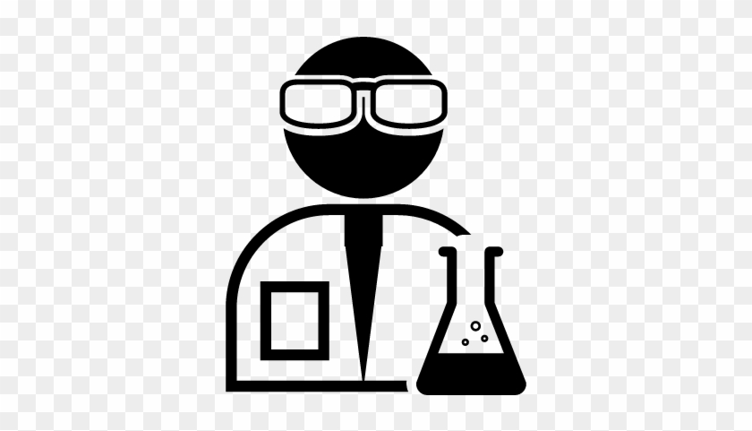 Scientist With Lab Goggles And Flask With Chemical - Scientist Icon Png #668815