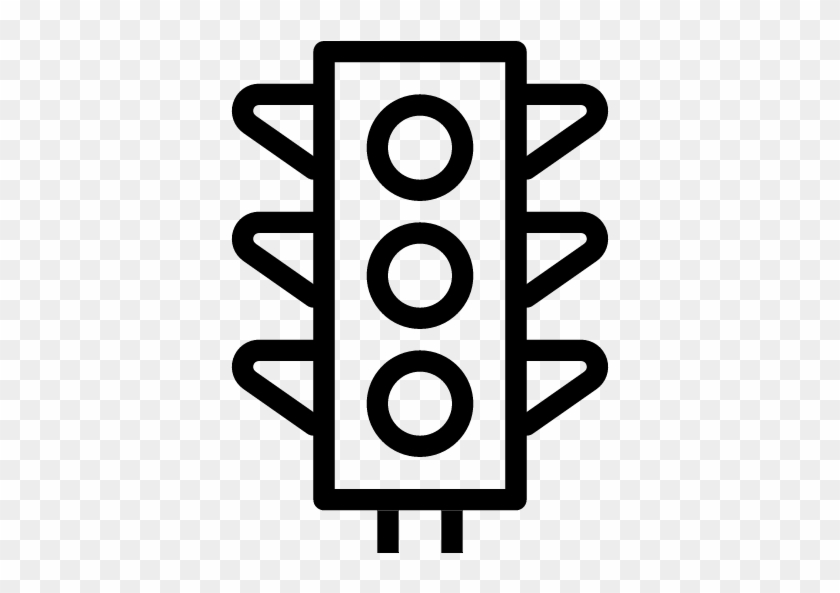 Isolated Black Traffic Sign Icons Set On White Background - Traffic Signal Black And White #669397