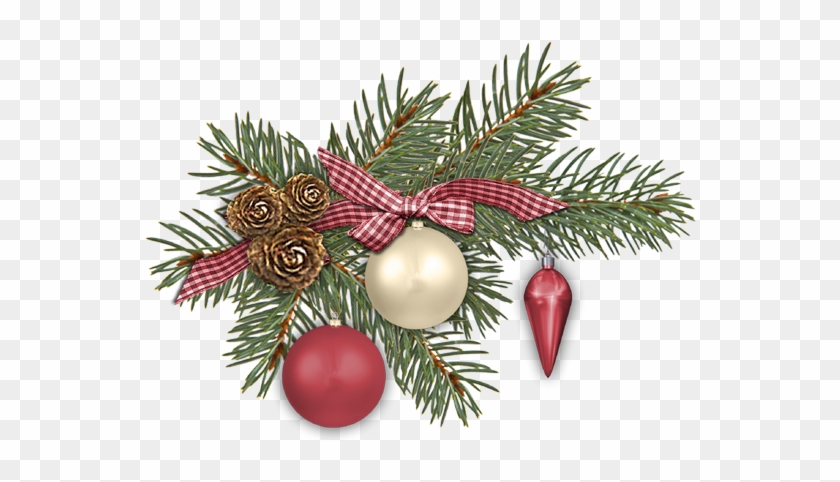 Noel Branche Sapin Boules Rouges Et Blanches Déco - Christmas Ornament #670779
