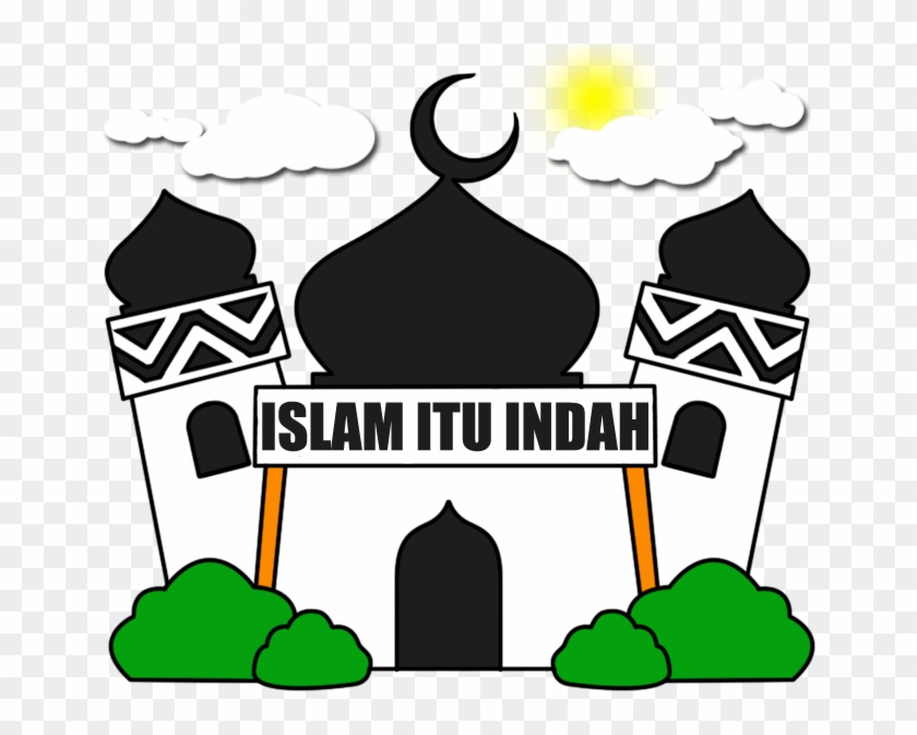 Gambar Mewarnai Masjid - Gambar Masjid Hitam Putih #671739