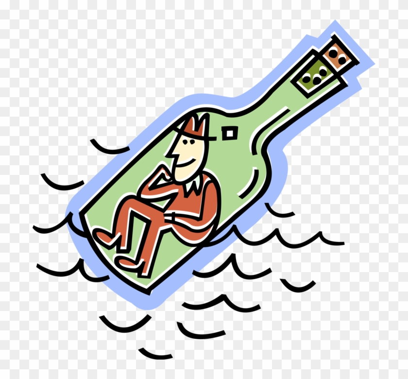 Vector Illustration Of Message In Bottle Metaphor Of - Archi In Legno Lamellare #673617