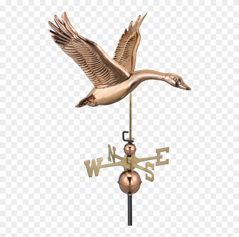 W1 - Feathered Goose Polished Copper Weathervane (feathered #674377