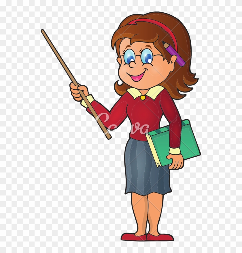 Woman Teacher Icon - Cartoon Teacher Pointing #674765