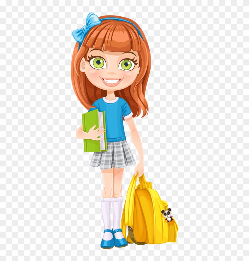 Dibujos - Clipart - Digi Stamps - School - Girl - Escuela - Girl Ready For School Clipart #675544