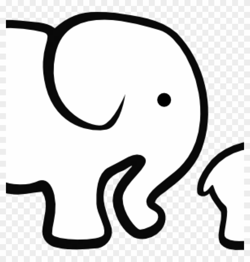 White Elephant Clip Art White Elephant Mom Ba Clip - Elephant Clip Art Black And White #676829
