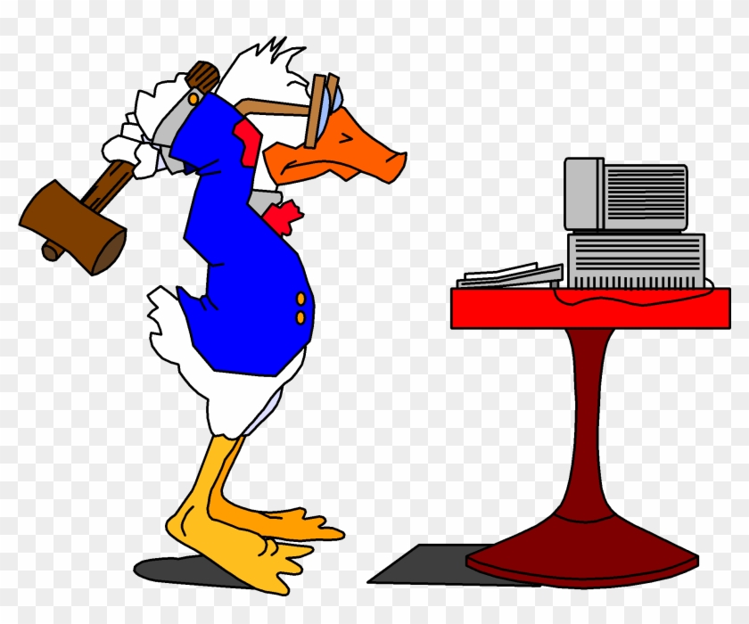 Clipart Duck Computer - Duck Smashing Computer Clip Art #121209