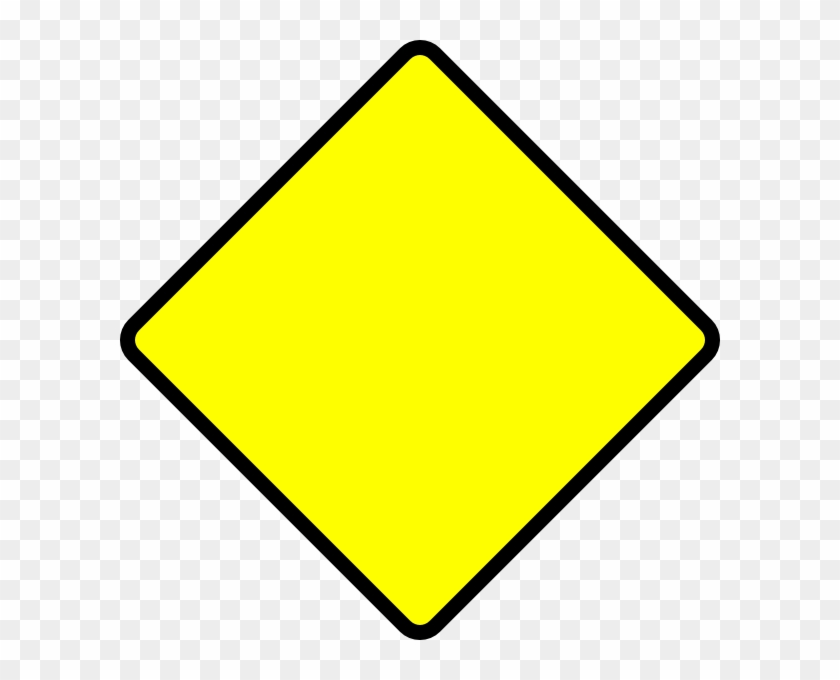 Blank Street Signs - Yellow Diamond Road Sign #121641