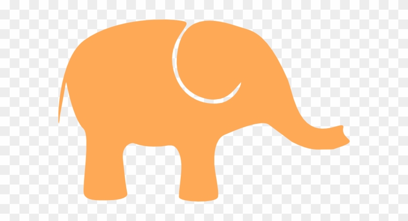 Elephant Clipart One - Orange Elephant Clip Art #122322