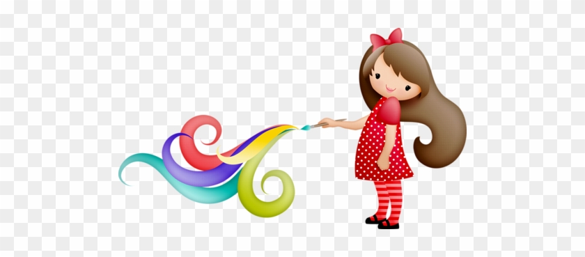 You Color My World Clip Art - Niñas Pintando #123411