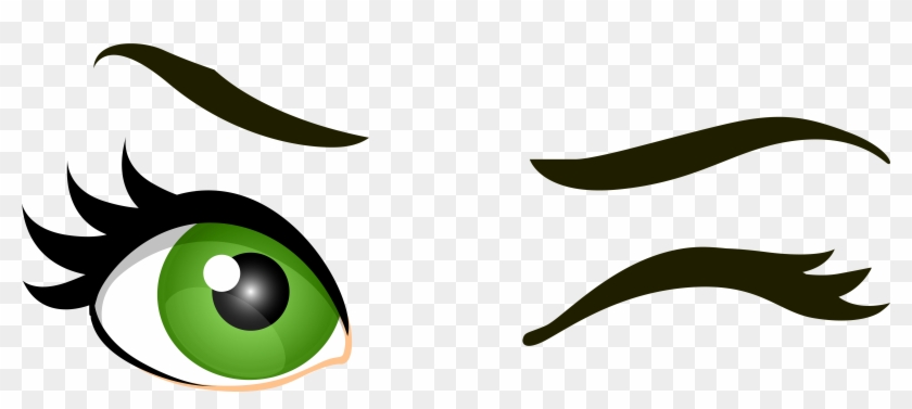 Green Winking Eyes Png Clip Art - Eyes Clip Art #124893